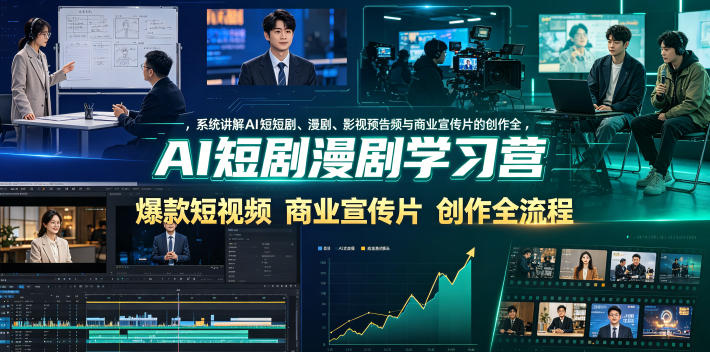 AI短剧漫剧学习营，系统讲解AI短剧、漫剧、影视预告片、爆款短视频与商业宣传片的创作全流程-米壳知道—知识分享平台