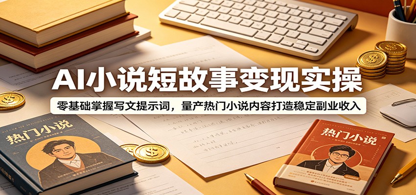 AI小说短故事变现实操：零基础掌握写文提示词，量产热门小说内容打造稳定副业收入-米壳知道—知识分享平台