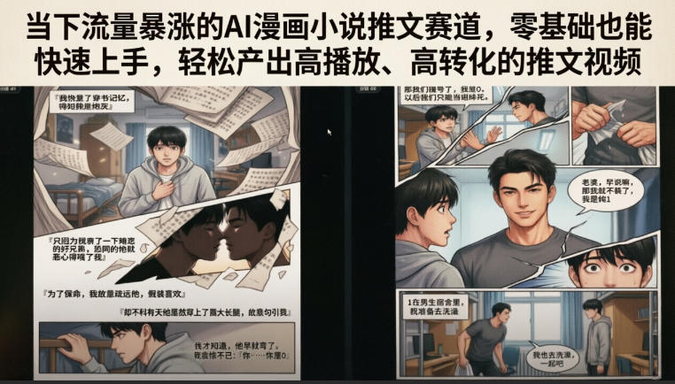 当下流量暴涨的AI漫画小说推文赛道，零基础也能快速上手，轻松产出高播放、高转化的推文视频-米壳知道—知识分享平台