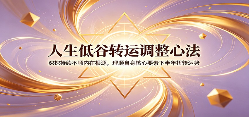 人生低谷转运调整心法：深挖持续不顺内在根源，理顺自身核心要素下半年扭转运势-米壳知道—知识分享平台