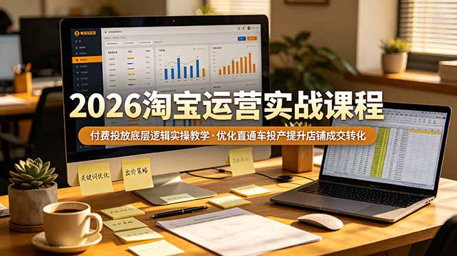 2026 淘宝运营实战课程，付费投放底层逻辑实操教学，优化直通车投产提升店铺成交转化-米壳知道—知识分享平台