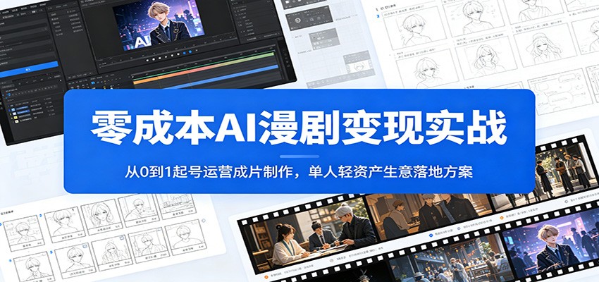 零成本AI漫剧变现实战：从0到1起号运营成片制作，单人轻资产生意落地方案-米壳知道—知识分享平台