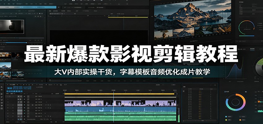 最新爆款影视剪辑教程：大V内部实操干货，字幕模板音频优化成片教学-米壳知道—知识分享平台