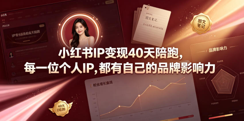 小红书IP变现40天陪跑，每一位个人IP，都有自己的品牌影响力-米壳知道—知识分享平台