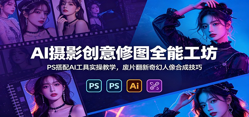 AI摄影创意修图全能工坊：PS搭配AI工具实操教学，废片翻新奇幻人像合成技巧-米壳知道—知识分享平台