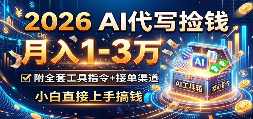 2026 AI代写捡钱，月入1-3万，附全套工具指令+接单渠道，小白直接上手搞钱-米壳知道—知识分享平台