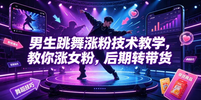 男生跳舞涨粉技术教学，教你涨女粉，后期转带货-米壳知道—知识分享平台