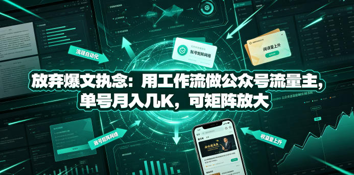 放弃爆文执念：用工作流做公众号流量主，单号月入几K，可矩阵放大-米壳知道—知识分享平台