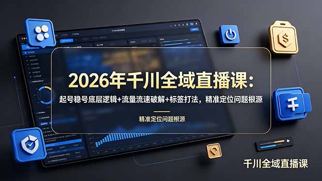2026年千川全域直播课：起号稳号底层逻辑+流量流速破解+标签打法，精准定位问题根源-米壳知道—知识分享平台