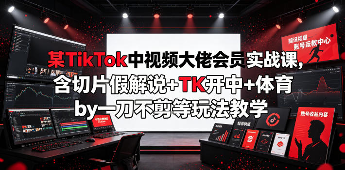 某TikTok中视频大佬会员实战课，含切片假解说+TK开中+体育by一刀不剪等玩法教学-米壳知道—知识分享平台