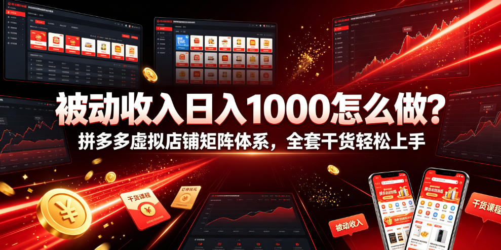 被动收入日入1000怎么做？拼多多虚拟店铺矩阵体系，全套干货轻松上手【揭秘】-米壳知道—知识分享平台