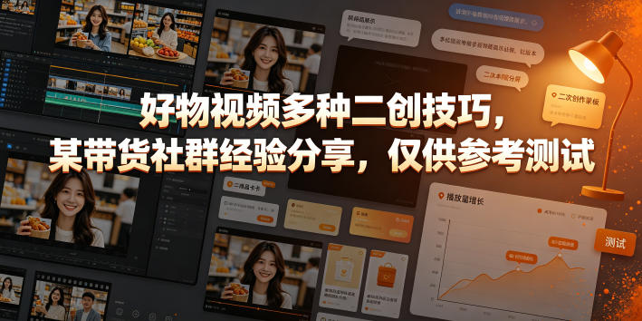 好物视频多种二创技巧，某带货社群经验分享，仅供参考测试-米壳知道—知识分享平台