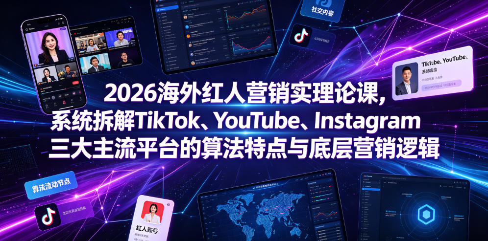 2026海外红人营销实理论课，系统拆解TikTok、YouTube、Instagram三大主流平台的算法特点与底层营销逻辑-米壳知道—知识分享平台
