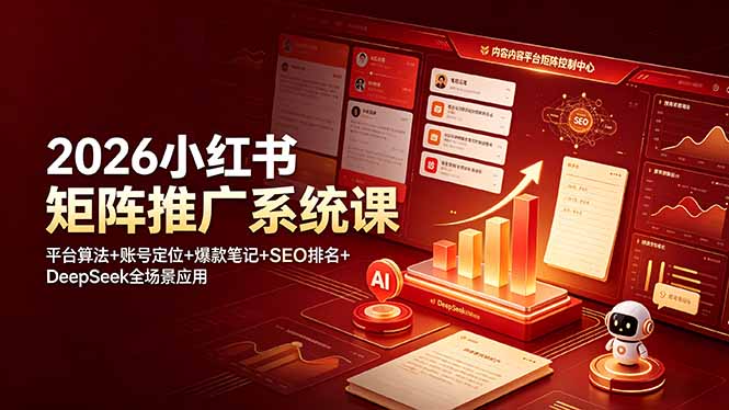 2026小红书矩阵推广系统课：平台算法+账号定位+爆款笔记+SEO排名+DeepSeek全场景应用-米壳知道—知识分享平台