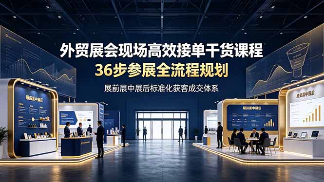 外贸展会现场高效接单干货课程，36步参展全流程规划，展前展中展后标准化获客成交体系-米壳知道—知识分享平台