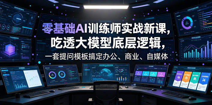零基础AI训练师实战课，吃透大模型底层逻辑，一套提问模板搞定办公、商业、自媒体、设计、生活全场景AI落地应用-米壳知道—知识分享平台