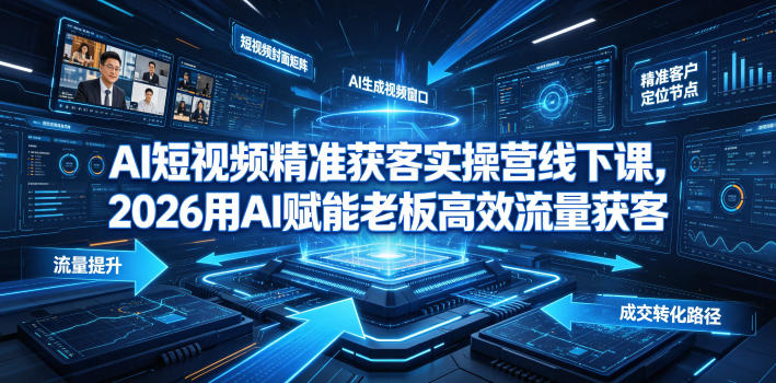 AI短视频精准获客实操营6月10-14号线下课，2026用AI赋能老板高效流量获客-米壳知道—知识分享平台