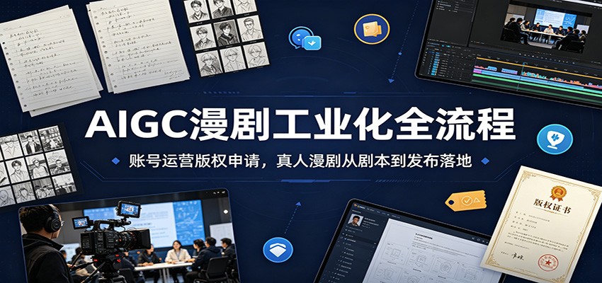 AIGC漫剧工业化全流程：账号运营版权申请，真人漫剧从剧本到发布落地-米壳知道—知识分享平台