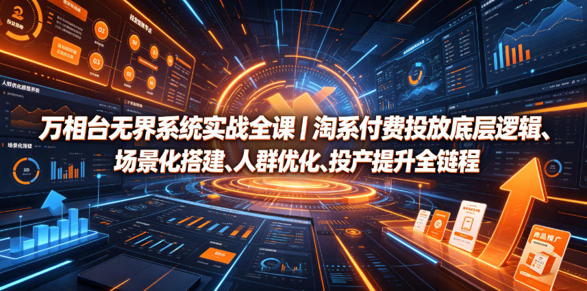 万相台无界系统实战全课｜淘系付费投放底层逻辑、场景化搭建、人群优化、投产提升全链路运营教程-米壳知道—知识分享平台