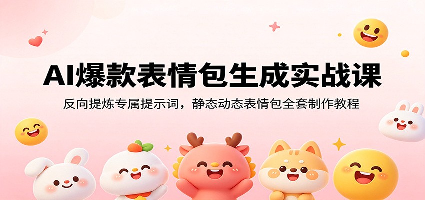 AI爆款表情包生成实战课：反向提炼专属提示词，静态动态表情包全套制作教程-米壳知道—知识分享平台
