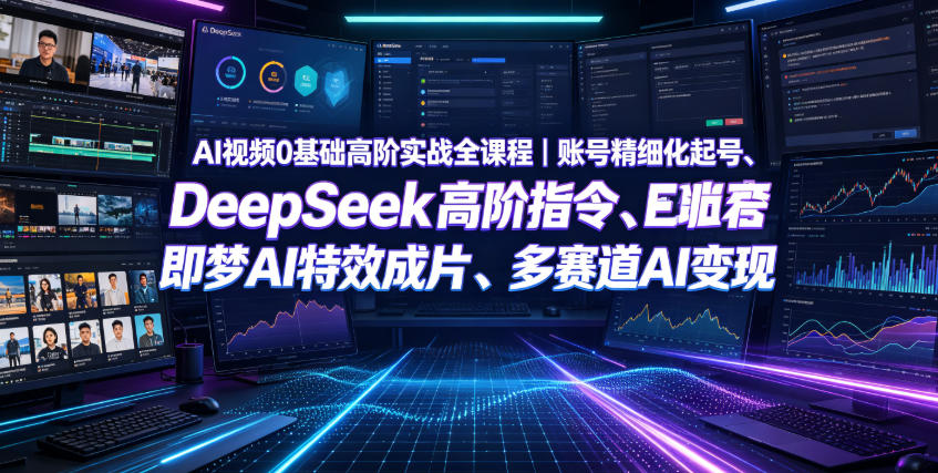 AI视频0基础高阶实战全课程｜账号精细化起号、DeepSeek高阶指令、即梦AI特效成片、多赛道AI短视频量产变现-米壳知道—知识分享平台