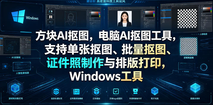 方块AI抠图，电脑AI抠图工具，支持单张抠图、批量抠图、证件照制作与排版打印，Windows工具-米壳知道—知识分享平台