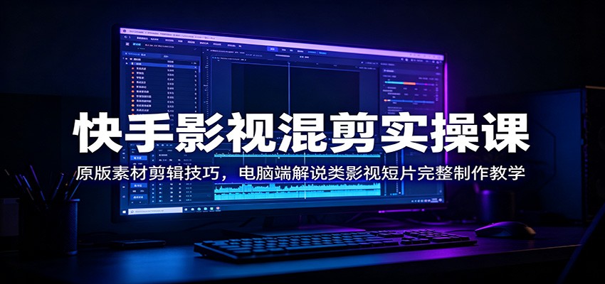 快手影视混剪实操课：原版素材剪辑技巧，电脑端解说类影视短片完整制作教学-米壳知道—知识分享平台