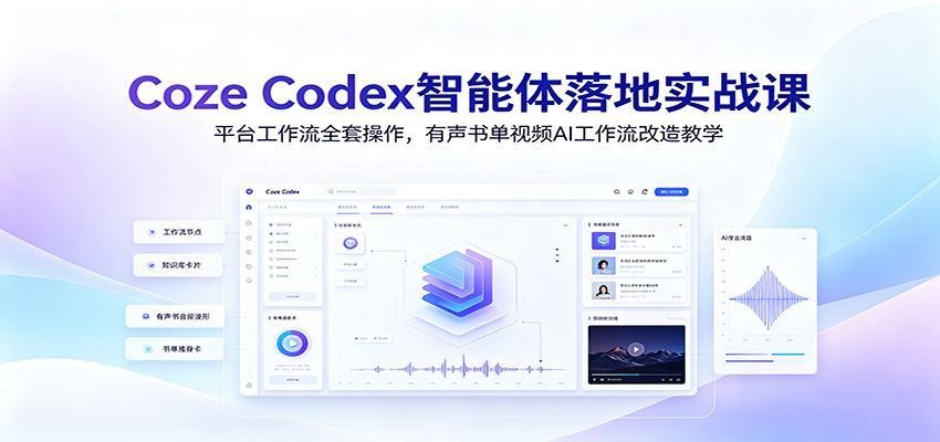 Coze Codex智能体落地实战课：平台工作流全套操作，有声书单视频AI工作流改造教学-米壳知道—知识分享平台