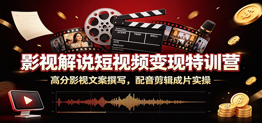 影视解说短视频变现特训营：高分影视文案撰写，配音剪辑成片实操-米壳知道—知识分享平台
