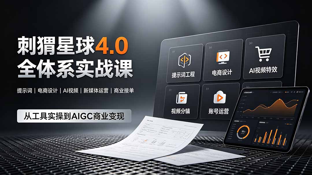 刺猬星球4.0全体系实战课，覆盖提示词工程、电商设计、AI视频特效与新媒体运营，一站式掌握AIGC商业核心技能-米壳知道—知识分享平台