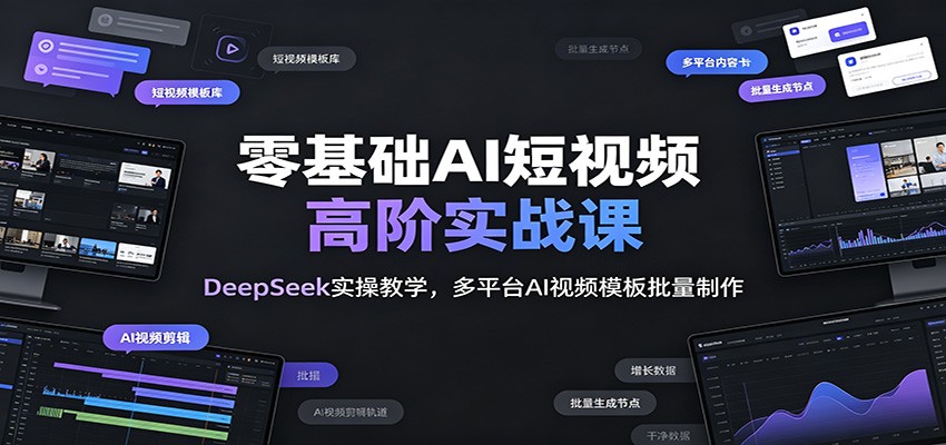 零基础AI短视频高阶实战课：DeepSeek实操教学，多平台AI视频模板批量制作-米壳知道—知识分享平台