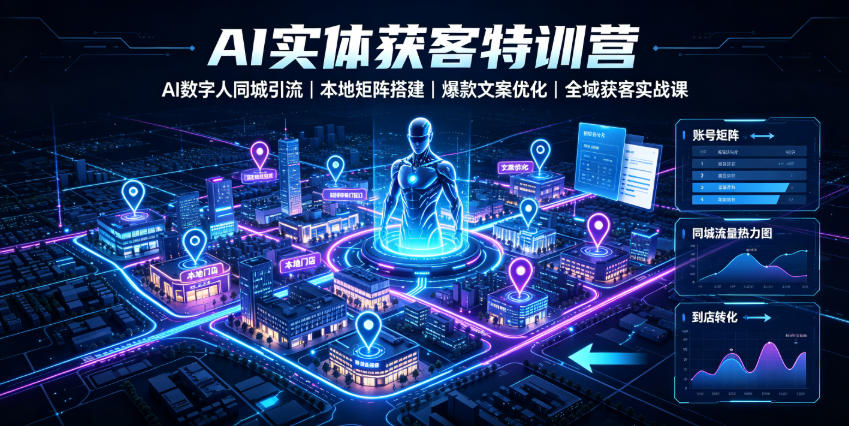 AI实体获客特训营｜AI数字人同城引流、本地矩阵搭建、爆款文案优化全域获客实战课-米壳知道—知识分享平台