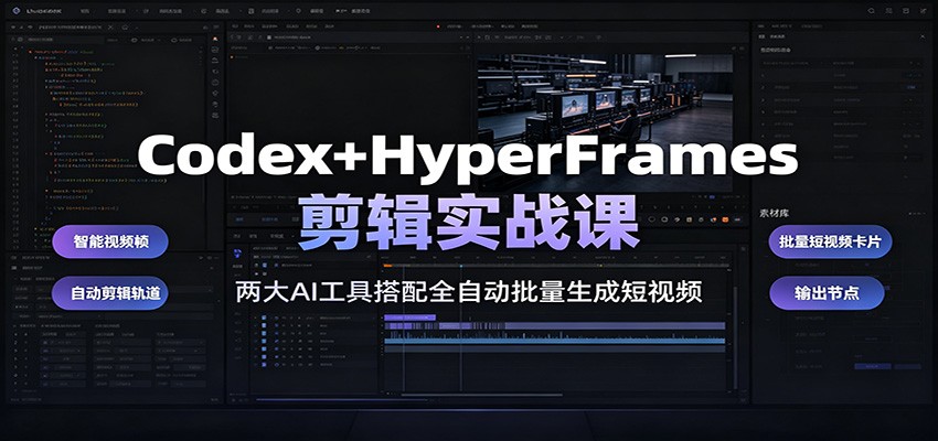 Codex+HyperFrames剪辑实战课：两大AI工具搭配全自动批量生成短视频-米壳知道—知识分享平台