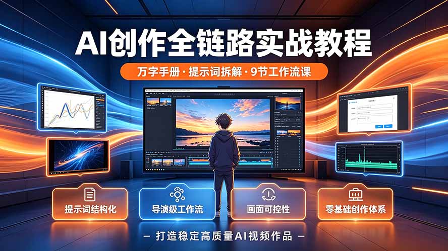 AI创作全链路实战教程|万字手册·提示词拆解·9节工作流课,打造稳定高质量AI视频作品-米壳知道—知识分享平台
