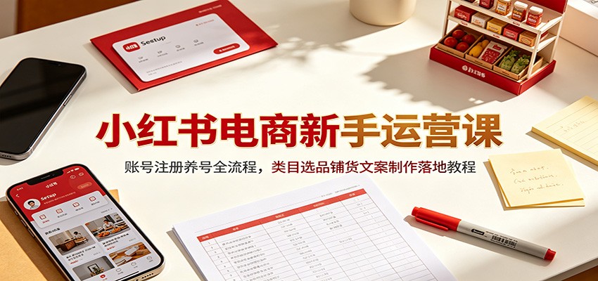 小红书电商新手运营课:账号注册养号全流程,类目选品铺货文案制作落地教程-米壳知道—知识分享平台