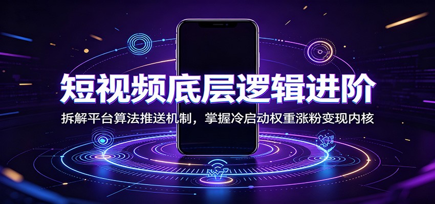 短视频底层逻辑进阶：拆解平台算法推送机制，掌握冷启动权重涨粉变现内核-米壳知道—知识分享平台