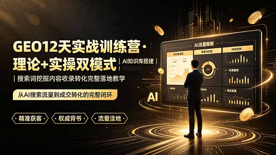 GEO12天实战训练营·理论+实操双模式｜AI知识库搭建｜搜索词挖掘内容收录转化完整落地教学-米壳知道—知识分享平台