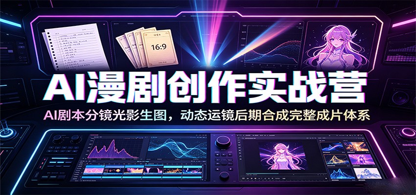 AI漫剧创作实战营：AI剧本分镜光影生图，动态运镜后期合成完整成片体系-米壳知道—知识分享平台