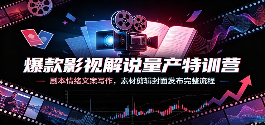 爆款影视解说量产特训营:剧本情绪文案写作,素材剪辑封面发布完整流程-米壳知道—知识分享平台