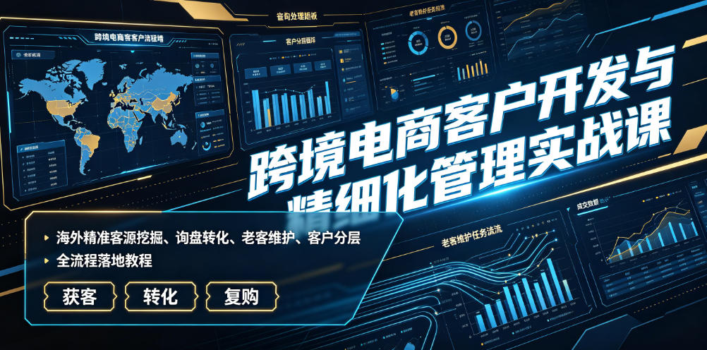 跨境电商客户开发与精细化管理实战课｜海外精准客源挖掘、询盘转化、老客维护、客户分层全流程落地教程-米壳知道—知识分享平台