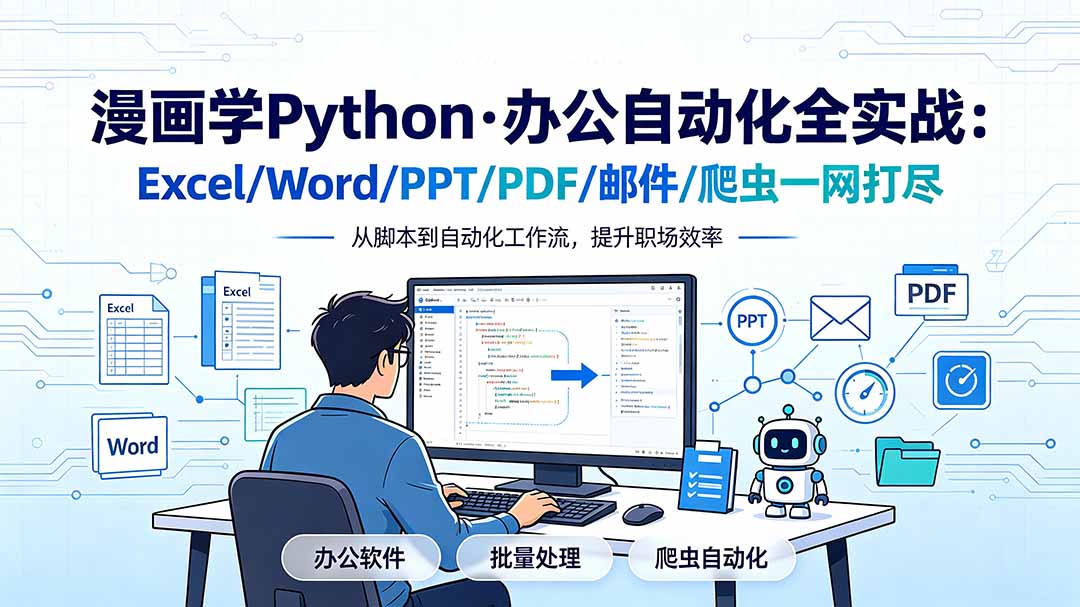 漫画学Python·办公自动化全实战：Excel/Word/PPT/PDF/邮件/爬虫一网打尽-米壳知道—知识分享平台