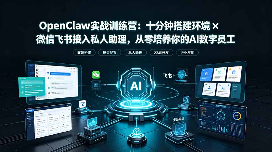 OpenClaw实战特训营:十分钟搭建环境×微信飞书接入私人助理,从零培养你的AI数字员工-米壳知道—知识分享平台