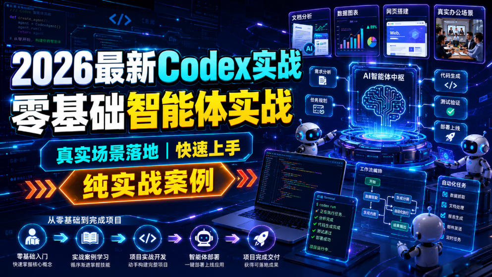 2026最新Codex实战零基础智能体实战，真实场景落地，快速上手，纯实战案例-米壳知道—知识分享平台