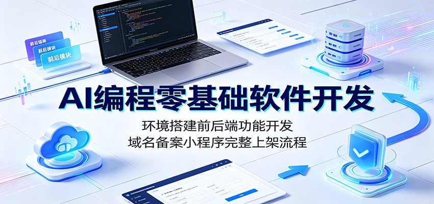 AI编程零基础软件开发:环境搭建前后端功能开发,域名备案小程序完整上架流程-米壳知道—知识分享平台