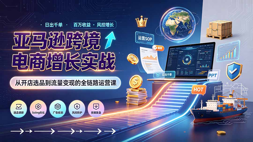 亚马逊0-1孵化特训营8期：从注册风控到稳定日出千单实战，规避审核封店风险，标准化执行流程落地-米壳知道—知识分享平台