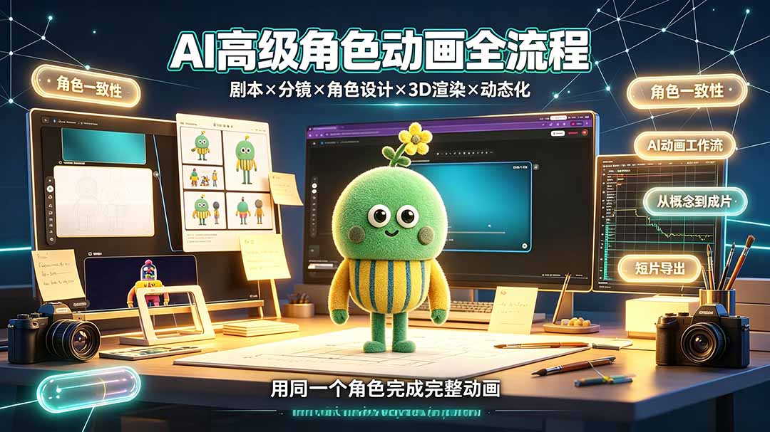 AI高级角色动画全流程:剧本×分镜×角色设计×3D渲染×动态化,从概念到成片一站式教学-米壳知道—知识分享平台
