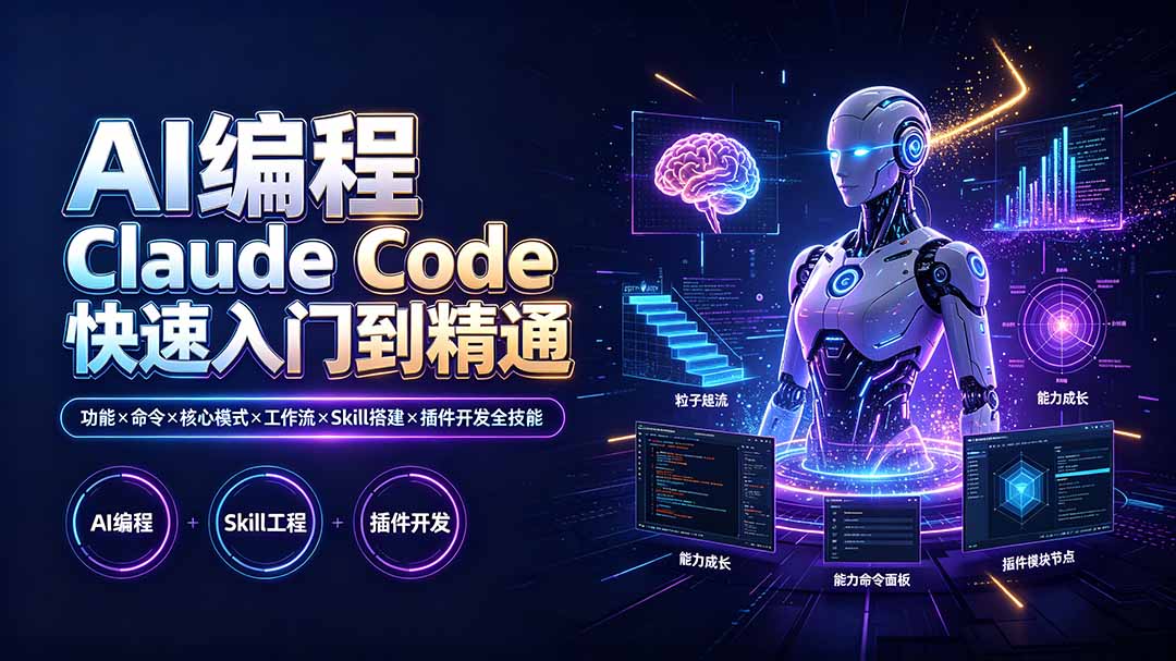 AI编程 Claude Code快速入门到精通:功能×命令×核心模式×工作流×Skill搭建×插件开发全技能-米壳知道—知识分享平台