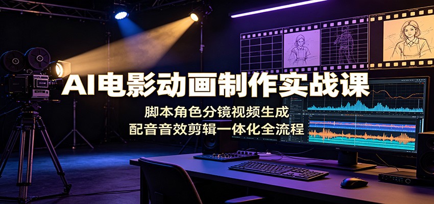 AI电影动画制作实战课：脚本角色分镜视频生成，配音音效剪辑一体化全流程-米壳知道—知识分享平台