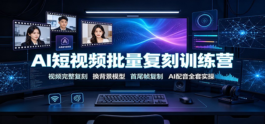 AI短视频批量复刻训练营：视频完整复刻，换背景模型、首尾帧复制、AI配音全套实操-米壳知道—知识分享平台