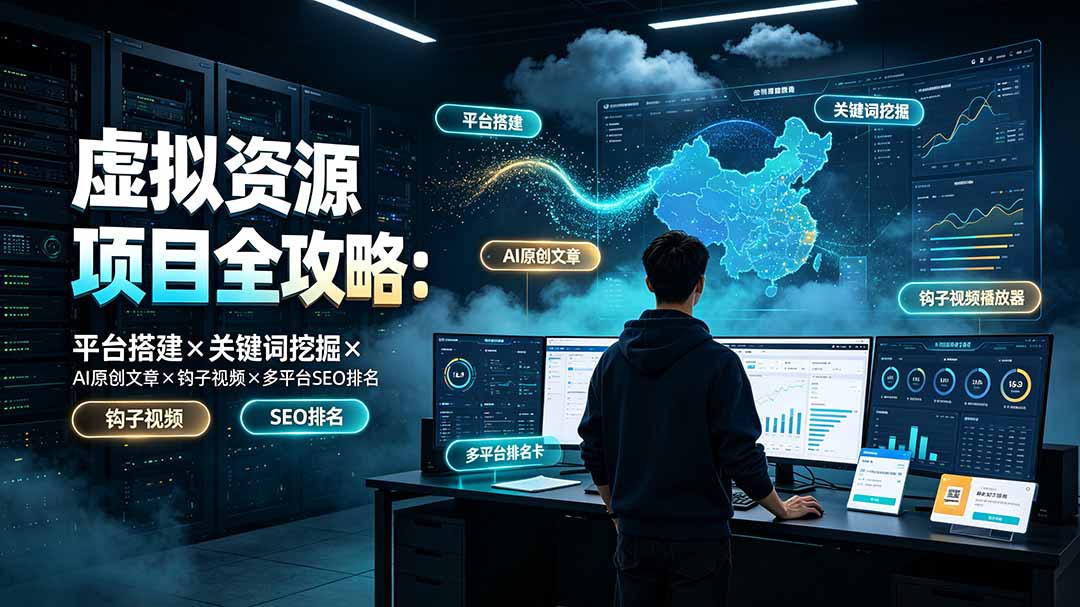 虚拟资源项目全攻略：平台搭建×关键词挖掘×AI原创文章×钩子视频×多平台SEO排名-米壳知道—知识分享平台